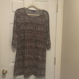 Apt. 9 Black and Brown Textured Long Sleeve Dress